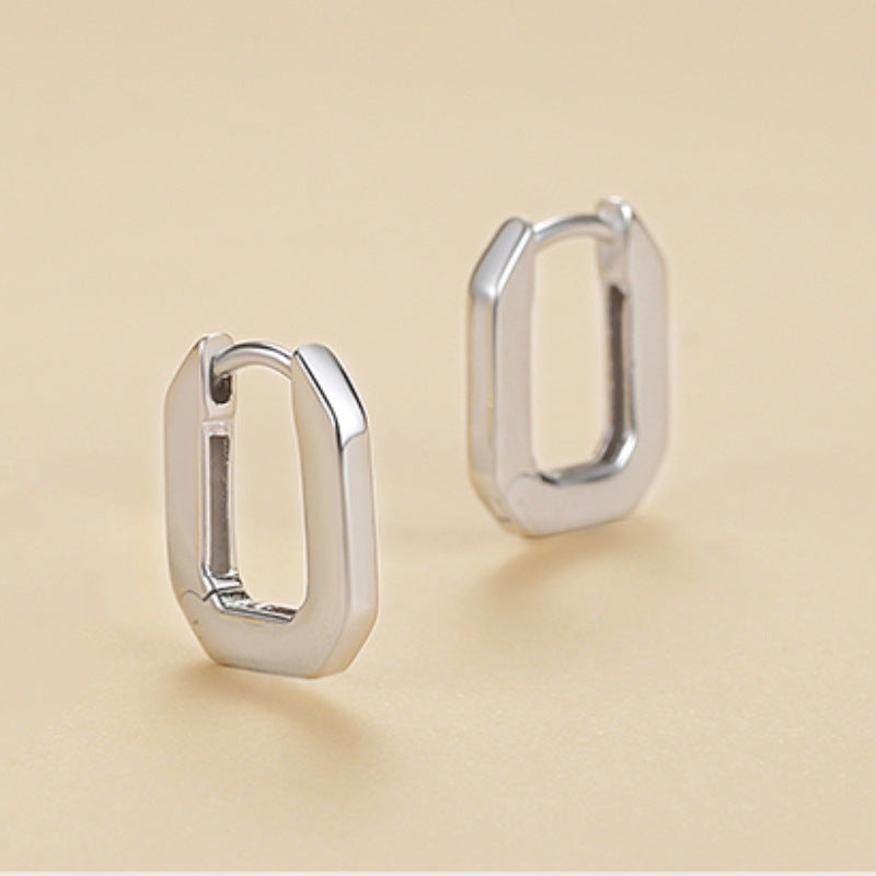 1 Pair Simple Style U Shape Geometric Plating Sterling Silver Gold Plated Hoop Earrings