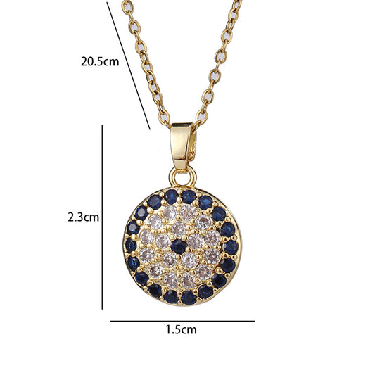 Vintage Style Geometric Round Copper Pendant Necklace In Bulk