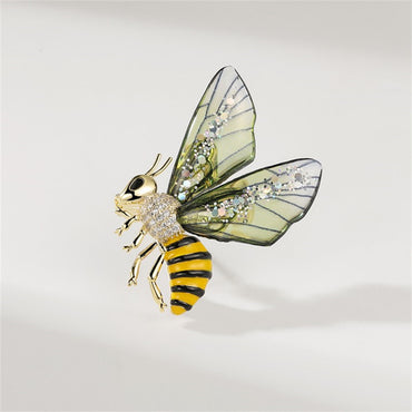 Cute Bee Alloy Enamel Inlay Rhinestones Women's Brooches