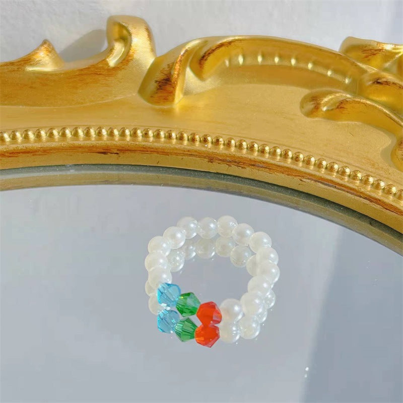 Sweet Color Block Plastic Wholesale Open Rings