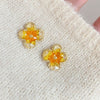 1 Pair Sweet Flower Plating Alloy Drop Earrings
