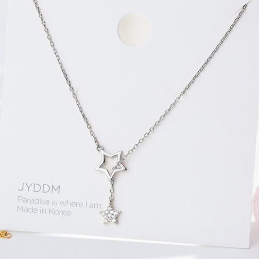 Simple Style Solid Color Sterling Silver Plating Inlay Zircon Silver Plated Pendant Necklace