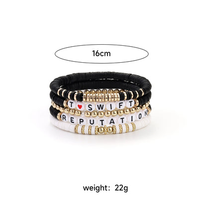 Simple Style Classic Style Letter Alloy Soft Clay Wholesale Bracelets