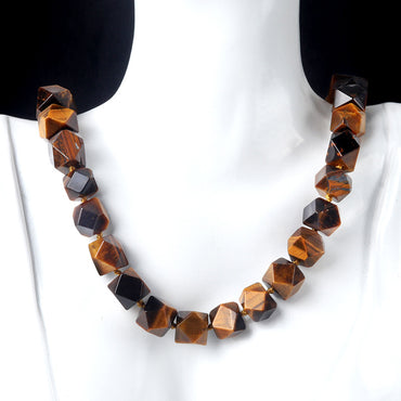 Fashion Geometric Crystal Agate Beaded Necklace