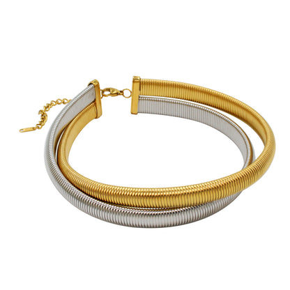 Wholesale Roman Style Solid Color Stainless Steel Plating Bracelets Necklace
