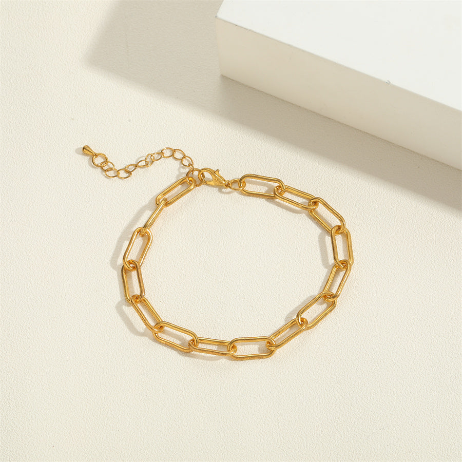 Elegant Simple Style Commute Paper Clip Copper 14k Gold Plated White Gold Plated Bracelets Necklace In Bulk