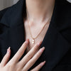Simple Style Number Square Titanium Steel Plating Hollow Out 18k Gold Plated Gold Plated Pendant Necklace