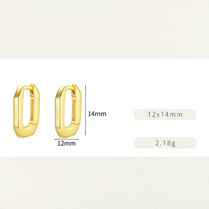 1 Pair Simple Style U Shape Geometric Plating Sterling Silver Gold Plated Hoop Earrings