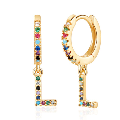 1 Pair Elegant Sweet Letter Plating Inlay Copper Zircon 14k Gold Plated Drop Earrings