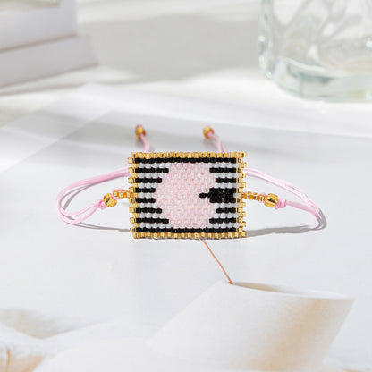 Ig Style Ethnic Style Geometric Heart Shape Glass Handmade Unisex Bracelets