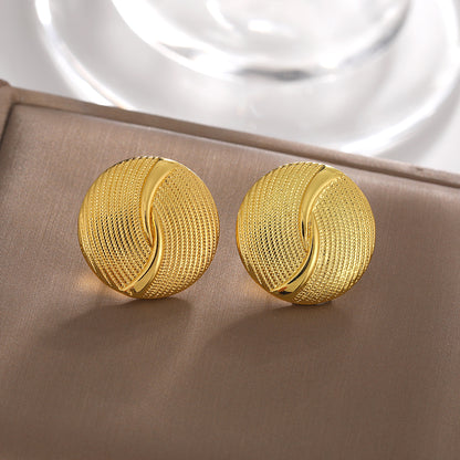1 Pair Hip-hop Simple Style Solid Color Plating Copper 18k Gold Plated White Gold Plated Ear Studs