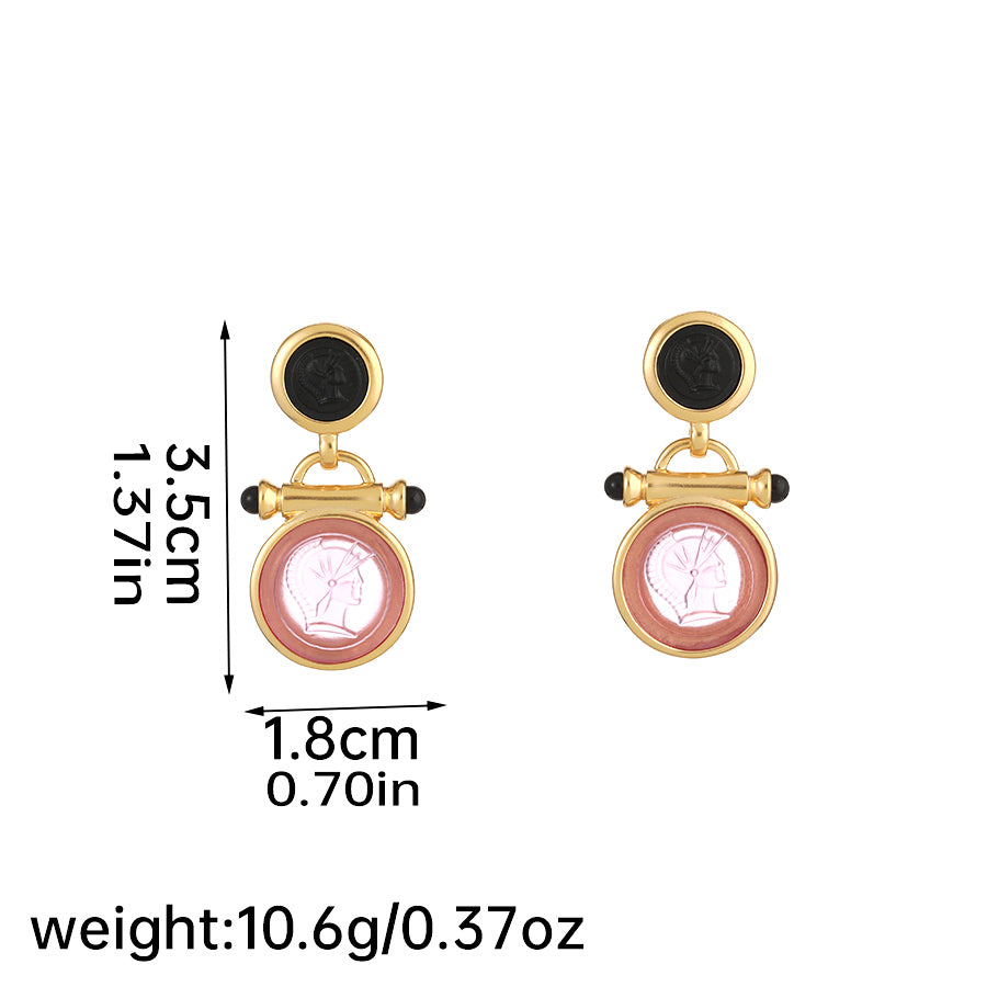 1 Pair Sweet Simple Style Portrait Plating Arylic Copper 18k Gold Plated Drop Earrings