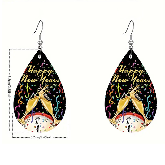 1 Pair Casual Letter Pu Leather Drop Earrings