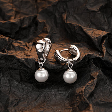 1 Pair Casual Pearl Plating Inlay Sterling Silver Shell 24k Gold Plated White Gold Plated Earrings