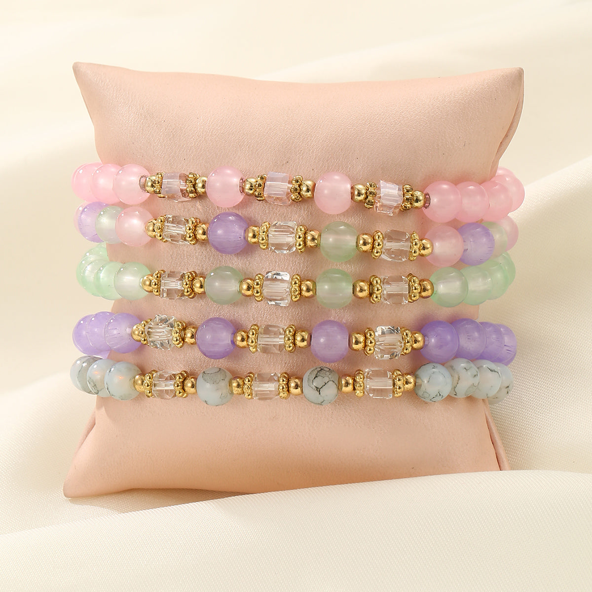 Cute Sweet Solid Color Glass Wholesale Bracelets
