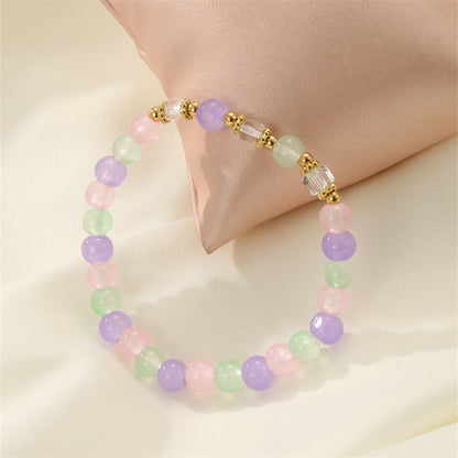Cute Sweet Solid Color Glass Wholesale Bracelets