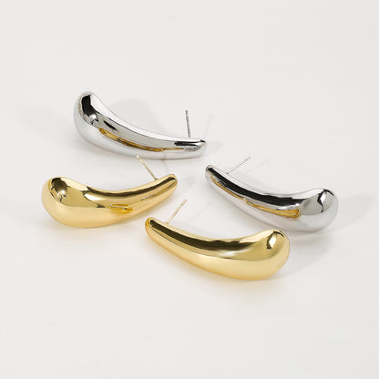 1 Pair Simple Style Water Droplets Plating Alloy Drop Earrings