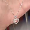Simple Style Shiny Heart Shape Copper Zircon Pendant Necklace In Bulk