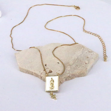 Streetwear Star Heart Shape Copper Gold Plated Pendant Necklace In Bulk