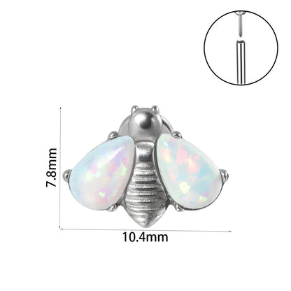 Casual Simple Style Animal Insect Stainless Steel Plating Inlay Artificial Gemstones Zircon Lip Stud Ear Studs