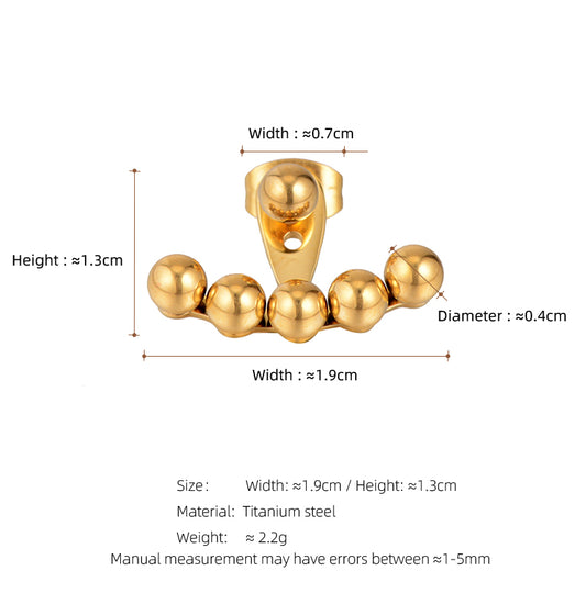 1 Pair Elegant French Style Streetwear Ball Plating Titanium Steel 18k Gold Plated Ear Studs