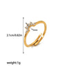 Retro Circle Stainless Steel Polishing Plating Zircon 18k Gold Plated Rings