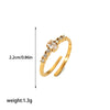 Retro Circle Stainless Steel Polishing Plating Zircon 18k Gold Plated Rings