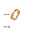 Retro Circle Stainless Steel Polishing Plating Zircon 18k Gold Plated Rings