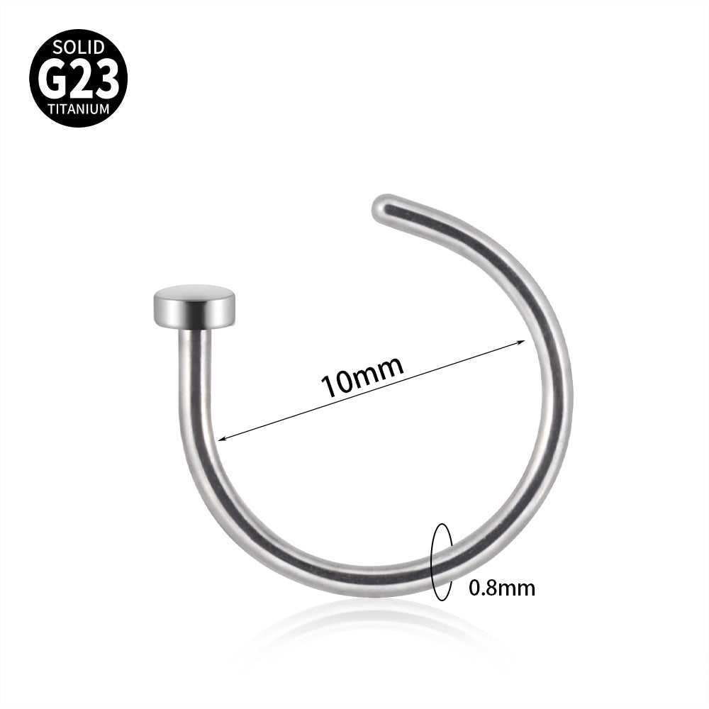 Simple Style Cool Style Geometric G23 Titanium Polishing Nose Ring