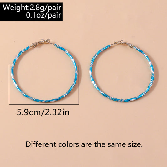 1 Pair Simple Style Circle Alloy Hoop Earrings