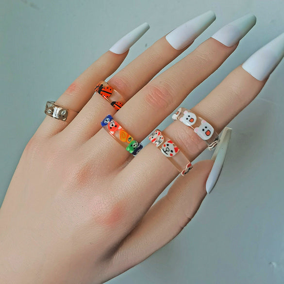 Cute Animal Arylic Unisex Rings