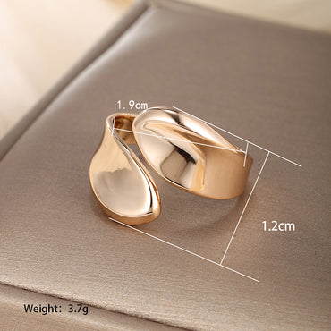Vintage Style Xuping Simple Style Oval Heart Shape Alloy Plating Hollow Out 18k Gold Plated Women's Open Rings