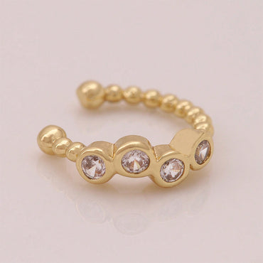 1 Piece Ig Style Simple Style Round Heart Shape Butterfly Plating Inlay Copper Zircon 18k Gold Plated Ear Cuffs
