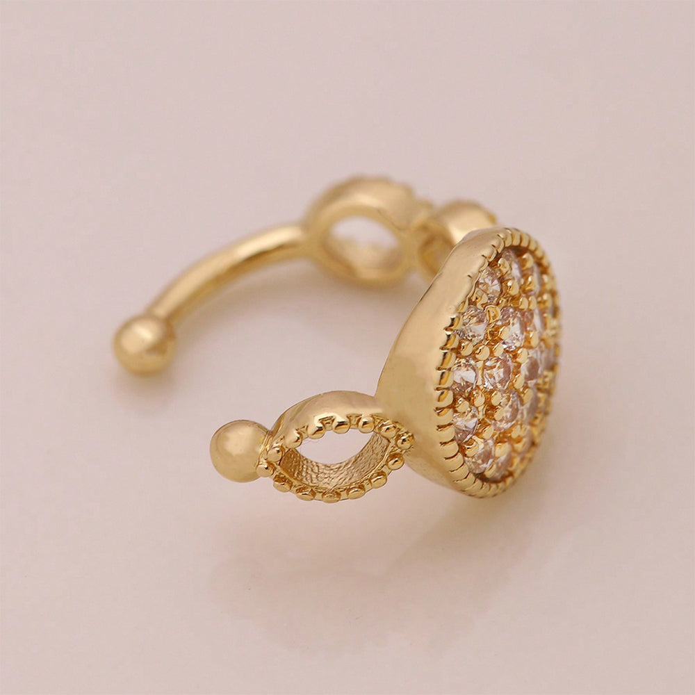 1 Piece Ig Style Simple Style Round Heart Shape Butterfly Plating Inlay Copper Zircon 18k Gold Plated Ear Cuffs