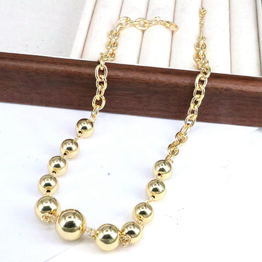 Streetwear Round Copper Plating Bracelets Necklace
