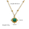 Casual Solid Color Titanium Steel Inlay Natural Stone Pendant Necklace