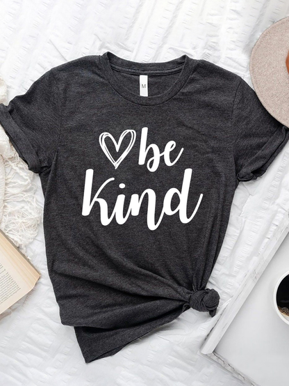 Women's T-shirt Short Sleeve T-shirts Simple Style Letter Heart Shape