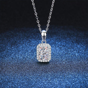 Simple Style Color Block Sterling Silver Plating Inlay Zircon White Gold Plated Pendant Necklace
