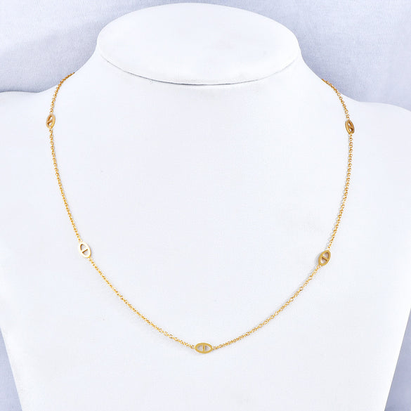 Simple Style Pig Nose Titanium Steel Plating Necklace