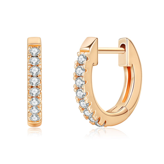 1 Pair Modern Style Sweet Classic Style Round Plating Inlay Copper Zircon 14k Gold Plated Earrings