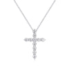 Simple Style Cross Sterling Silver Plating Inlay Zircon 14k Gold Plated Rose Gold Plated Silver Plated Pendant Necklace