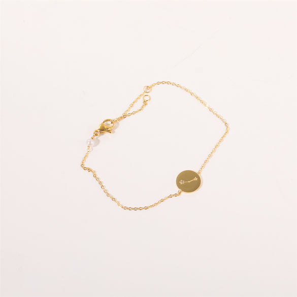 Simple Style Classic Style Constellation Stainless Steel Plating Inlay Zircon 18k Gold Plated Bracelets