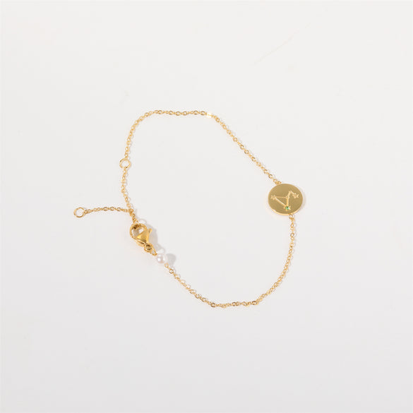 Simple Style Classic Style Constellation Stainless Steel Plating Inlay Zircon 18k Gold Plated Bracelets