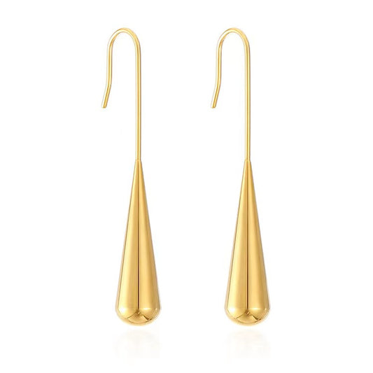 1 Pair Ig Style Elegant French Style Water Droplets Plating Stainless Steel 18k Gold Plated Ear Hook