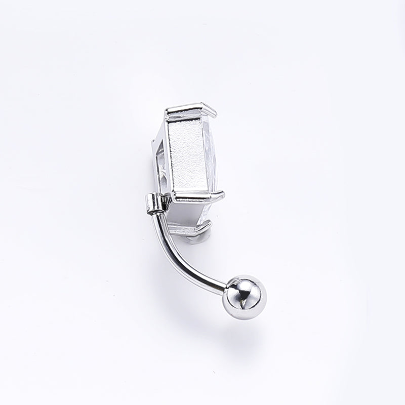Simple Style Solid Color Stainless Steel Diamond Belly Ring In Bulk