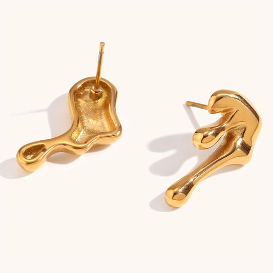 1 Pair Sweet Simple Style Solid Color Irregular Polishing Plating Alloy Gold Plated Silver Plated Ear Studs