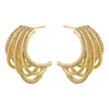 1 Pair Ig Style C Shape Irregular Plating Inlay Copper Zircon 18k Gold Plated Ear Studs