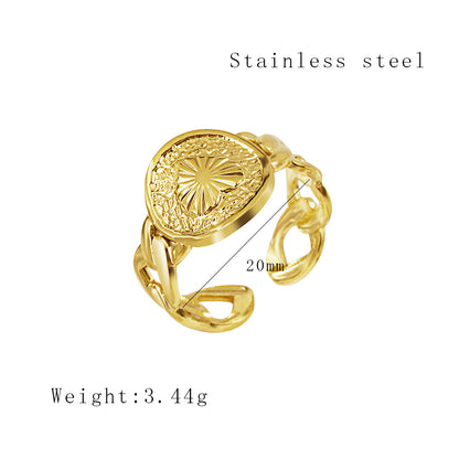 Simple Style Heart Shape Stainless Steel Plating 18k Gold Plated Open Rings