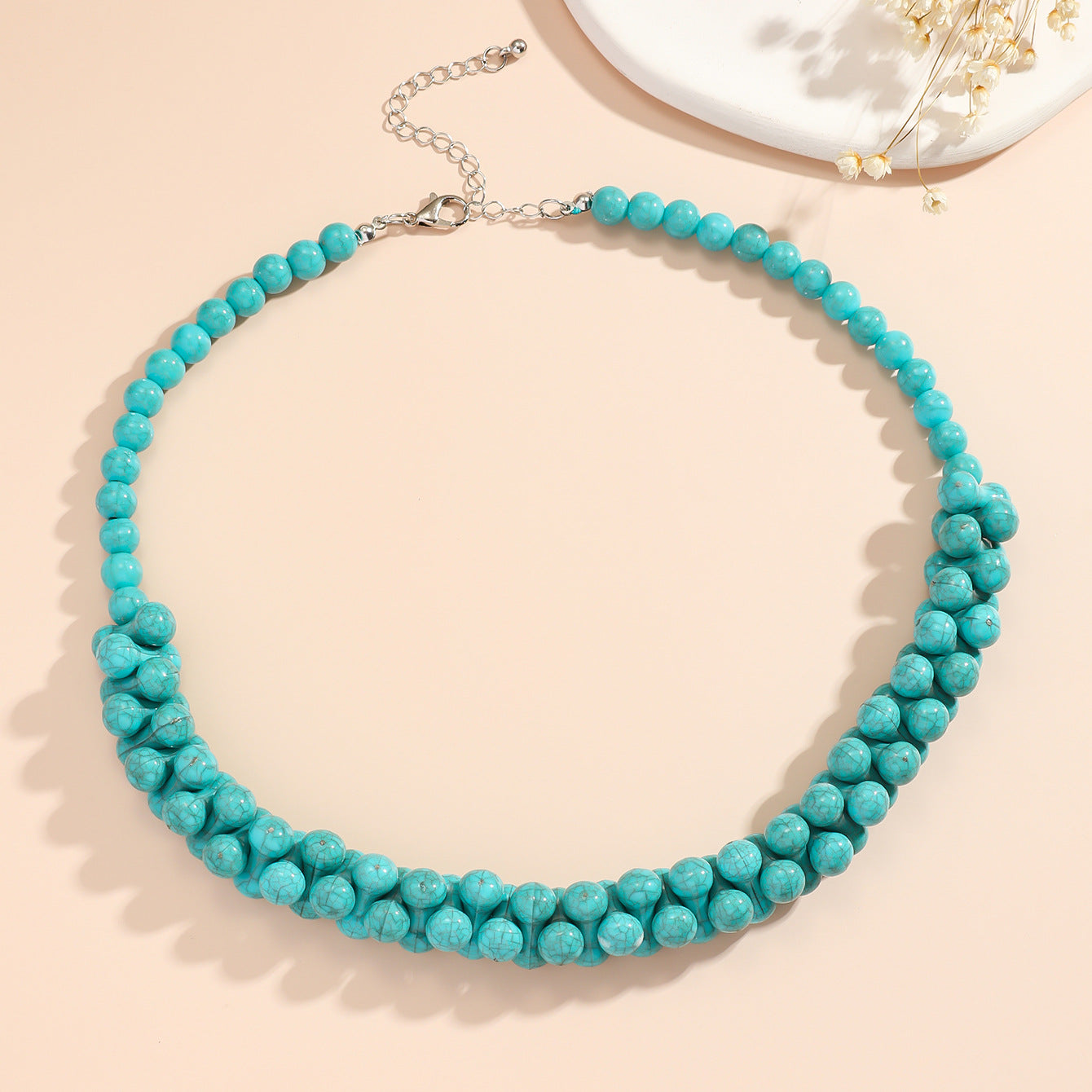 Bohemian Solid Color Plastic Beaded Women's Bracelets Necklace
