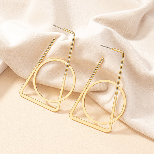 1 Pair Ig Style Exaggerated Geometric Plating Alloy Drop Earrings